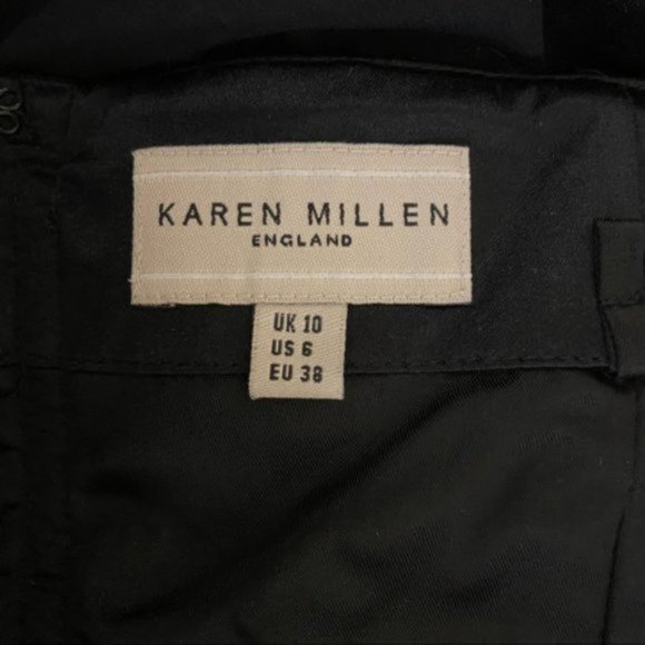 Karen Millen Strapless Black Rose Silk Cocktail Dress. Size 6 - Picture 4 of 11